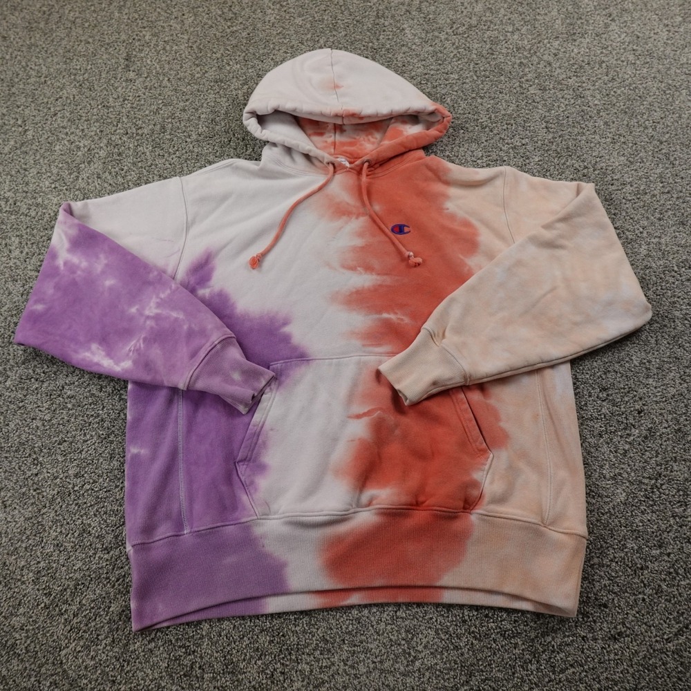 Champion Hoodie Mens XL Tie Dye Reverse Weave Pullover Sweater Sweatshirt Y2K